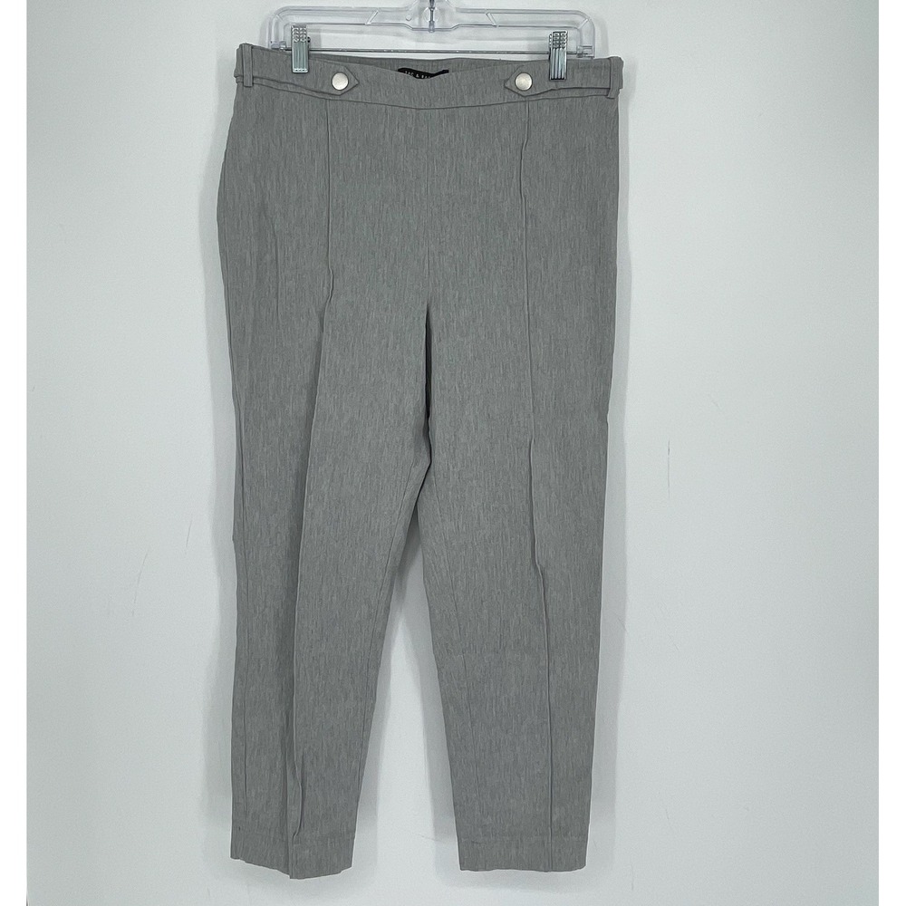 Zac & Rachel Women's Gray Stretch Pull On Ankle Trouser Dress Pants Size 14